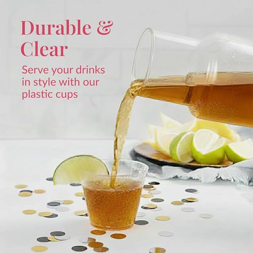 Prestee Pack of 400 Small Clear Plastic Cups 5oz Disposable Cocktail Glasses Stackable Plastic Party Tumblers for Serving Wine Champagne Punch Soda or Snacks - Image 5
