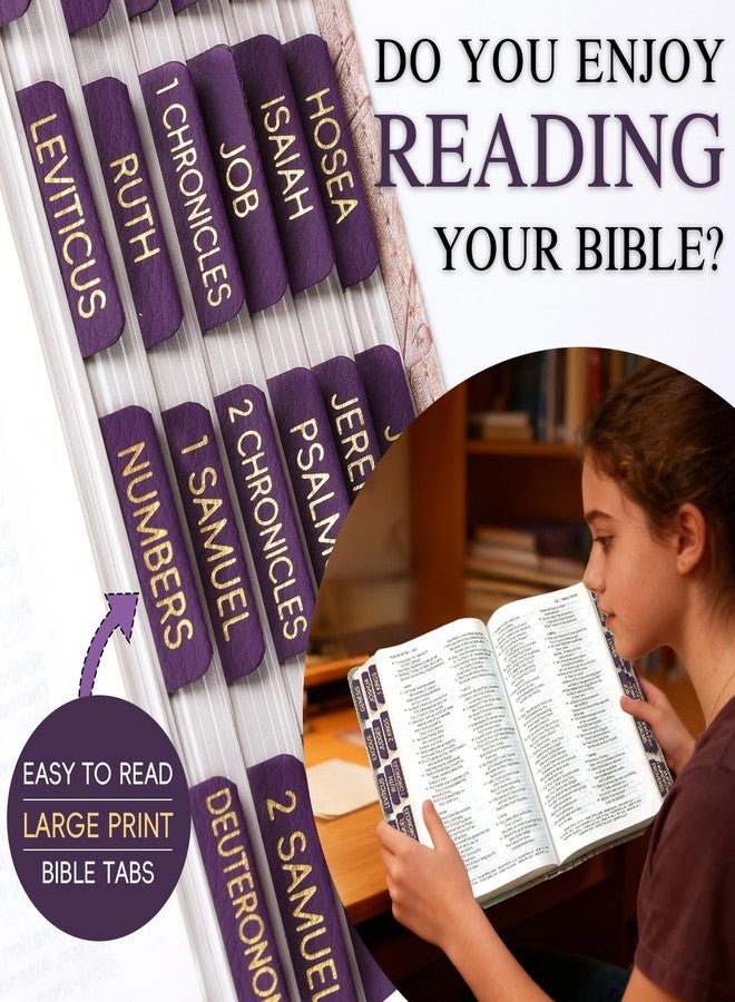 XKDOUS فواصل كتب الكتاب المقدس من الجلد الأرجواني من XKDOUS، فواصل كتب الكتاب المقدس مغلفة بورق ذهبي كبير الحجم للنساء والرجال، 75 فاصلًا لفصول الكتاب المقدس، فواصل فهرس الكتاب المقدس، فواصل كتب الكتاب المقدس (بنفسجي) - Image 5