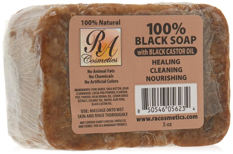 RA COSMETICS 100 Black Soap Black Castor Oil 5 oz
