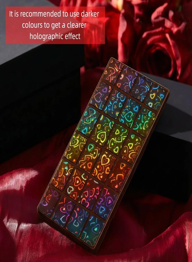 Ziliny Holographic Chocolate Molds Resin Silicone Chocolate Deep Thick Molds for Reusable DIY Baking Wax Melts (Heart 2) - Image 4