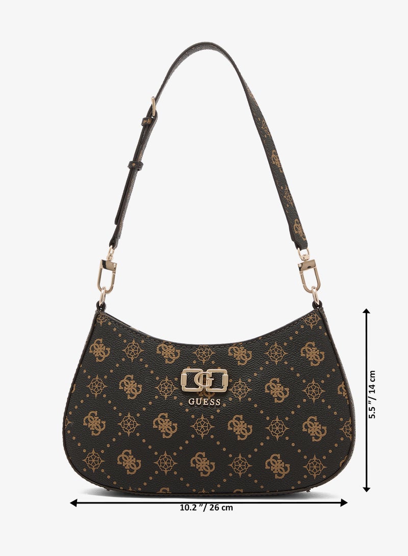 GUESS Emelie Logo Top Zip Shoulder Bag - Image 5