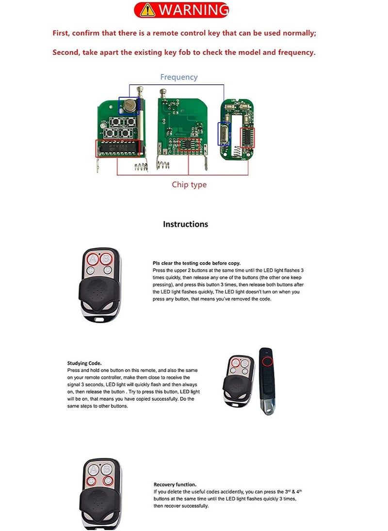 althiqahkey - Remote Control Keys Electric Gate Fob 2pcs Universal Gate Remote Control Fob 433mhz Cloning Wireless Remote Control Key for Garage Door Gate - Image 1