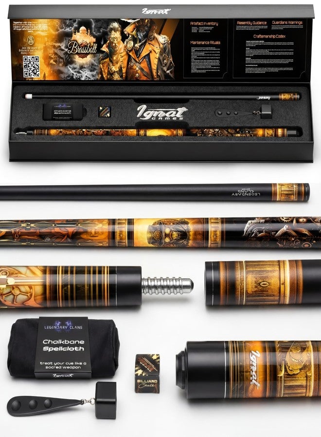 IgnatGames 2-Pieces Pool Cue Stick - 58" Premium Canadian Maple Billiard Pool Sticks for Adults with New AirStrike® Shaft and Premium Case + Billiard Accessories 2in1 Pocket Chalker & Tip Shaper - Image 1