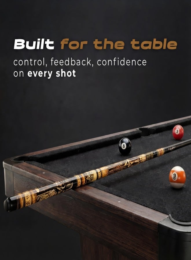 IgnatGames 2-Pieces Pool Cue Stick - 58" Premium Canadian Maple Billiard Pool Sticks for Adults with New AirStrike® Shaft and Premium Case + Billiard Accessories 2in1 Pocket Chalker & Tip Shaper - Image 4