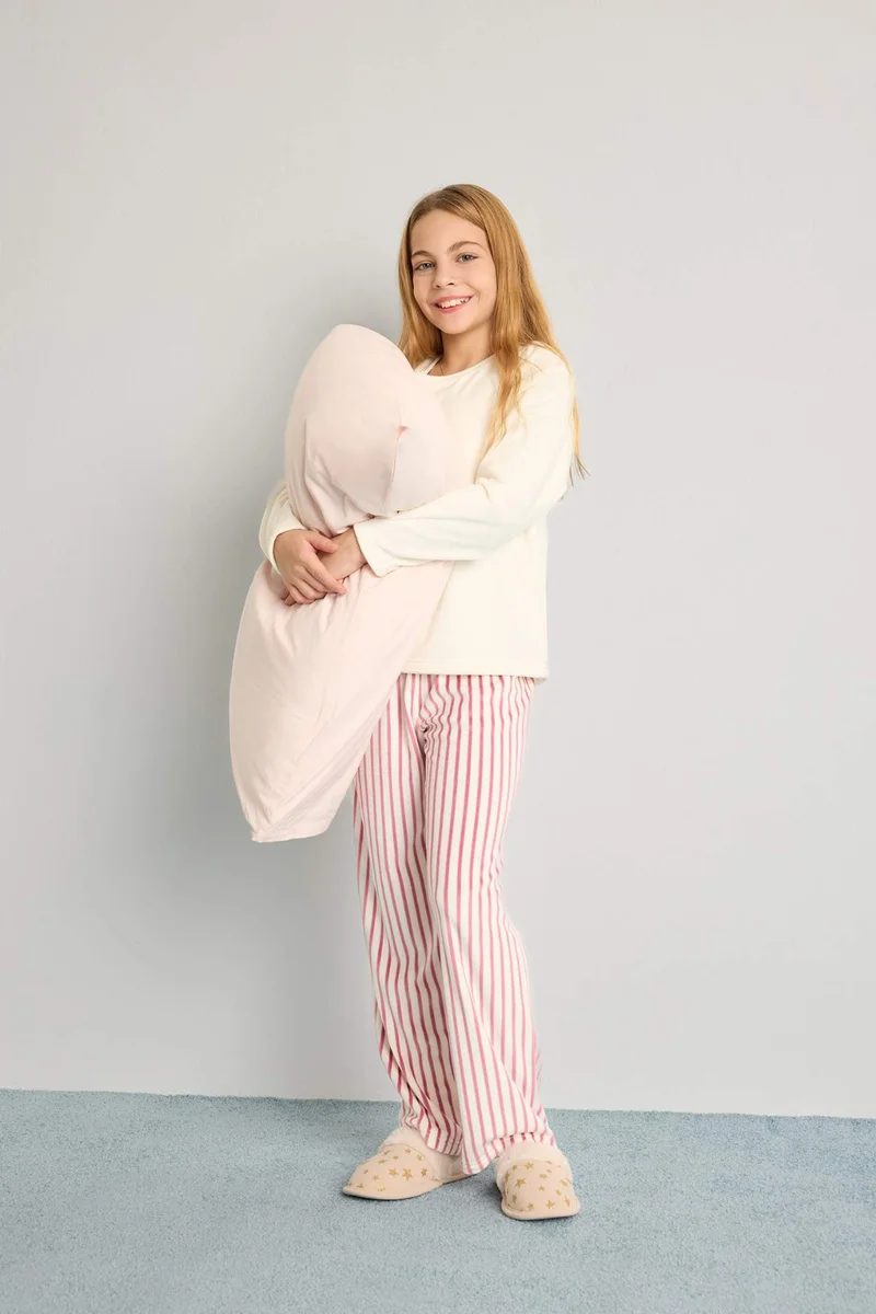 ديفاكتو Girl Top Striped Bottoms 2 Piece Pyjamas Set