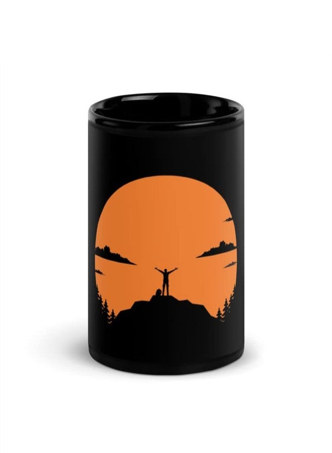 RISH - Coffee Mug Black | Design Printed - Mountain Man Achievement Scenary Pack of 1 - Image 1
