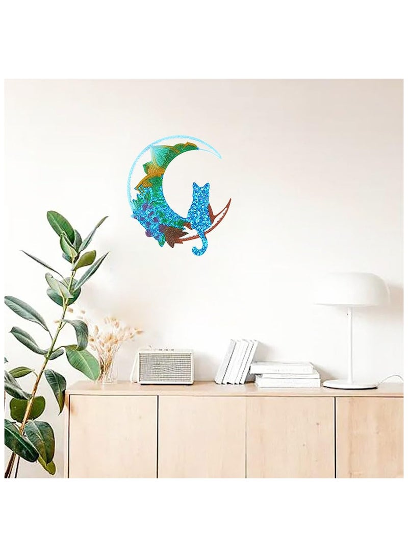 SYOSI 4 pcs Wall Hanging Resin Molds, Moon Silicone Molds Cat Epoxy Molds, Large Casting Molds for DIY Art Craft Table Home Decoration - Image 5