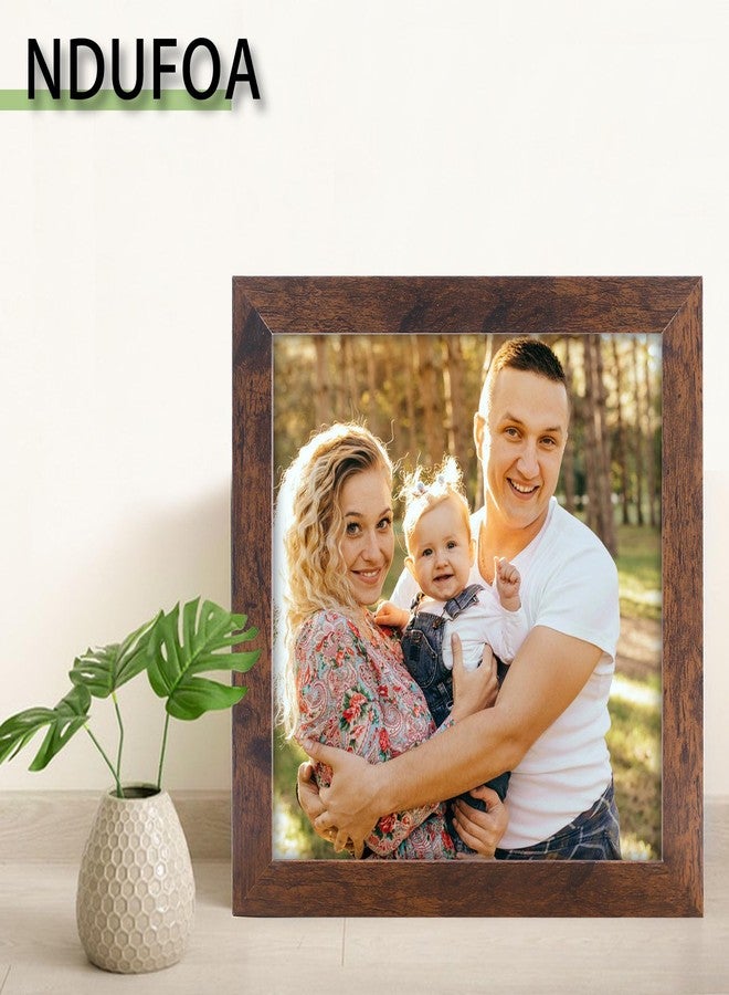 NDUFOA 8x8 Picture Frame, Display Photos 4x4 with Mat or 8x8 without Mat, Poster Frame for Wall and Tabletop, Brown - Image 4