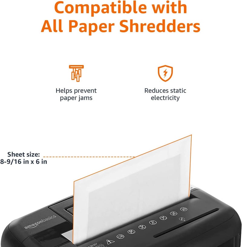 أوراق شحذ وتزييت لماكينة تمزيق الورق من AmazonBasics، عبوة من 24 (24 عبوة لكل صندوق رئيسي) - Image 3