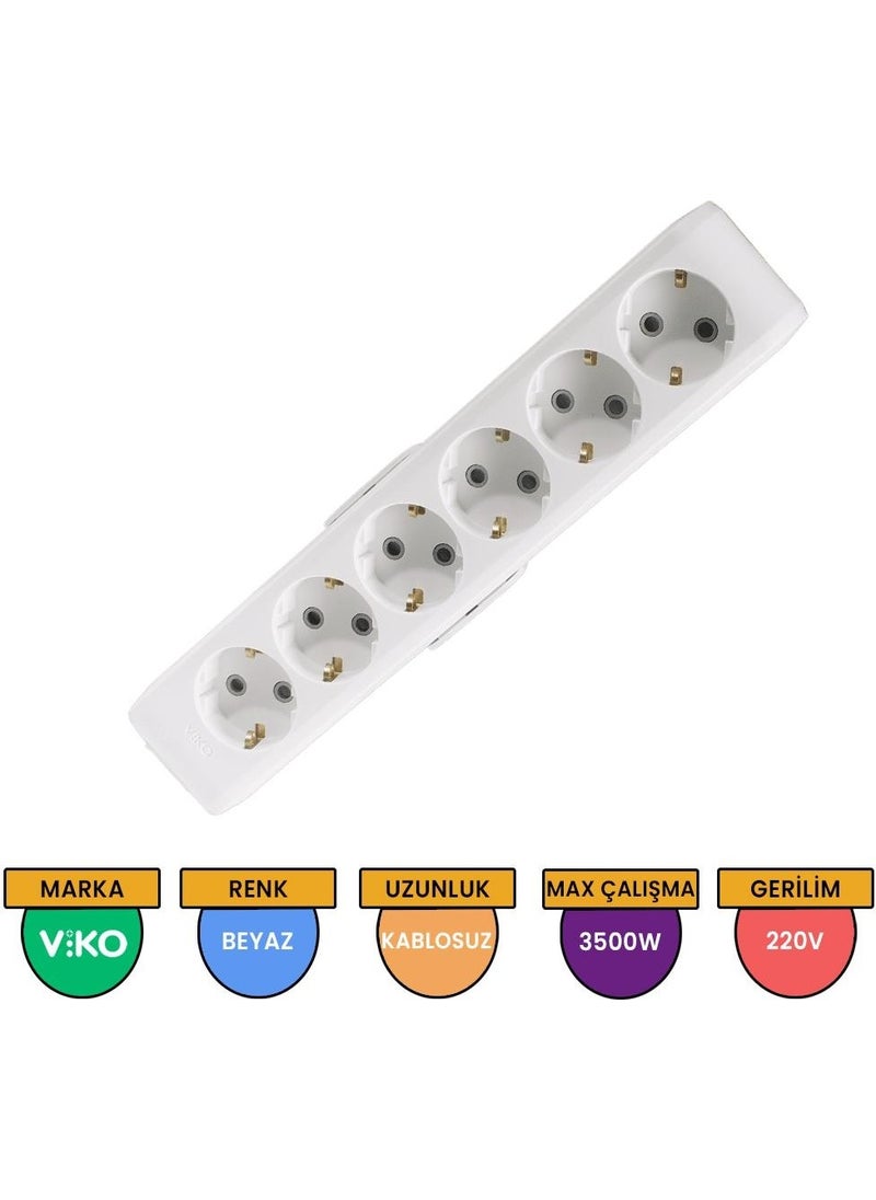 Viko Grounded Child Protected Six-Plug Socket with Terminals  - Image 1