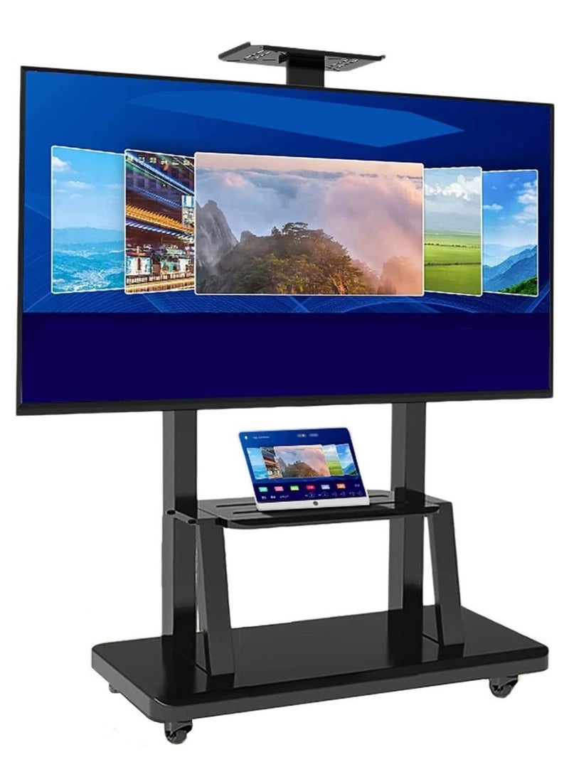 HYX Rolling TV Stand – Mobile Cart for 32-75 Inch LCD/LED TVs, Height Adjustable with Shelf, Fits VESA 600x400mm - Image 1