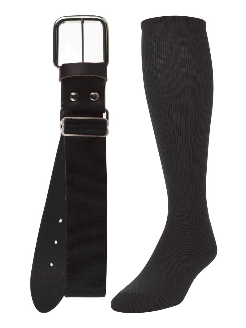 TCK Baseball/Softball Youth Belt & Socks Combo Set (Black, Small) - Black,Small - Image 1