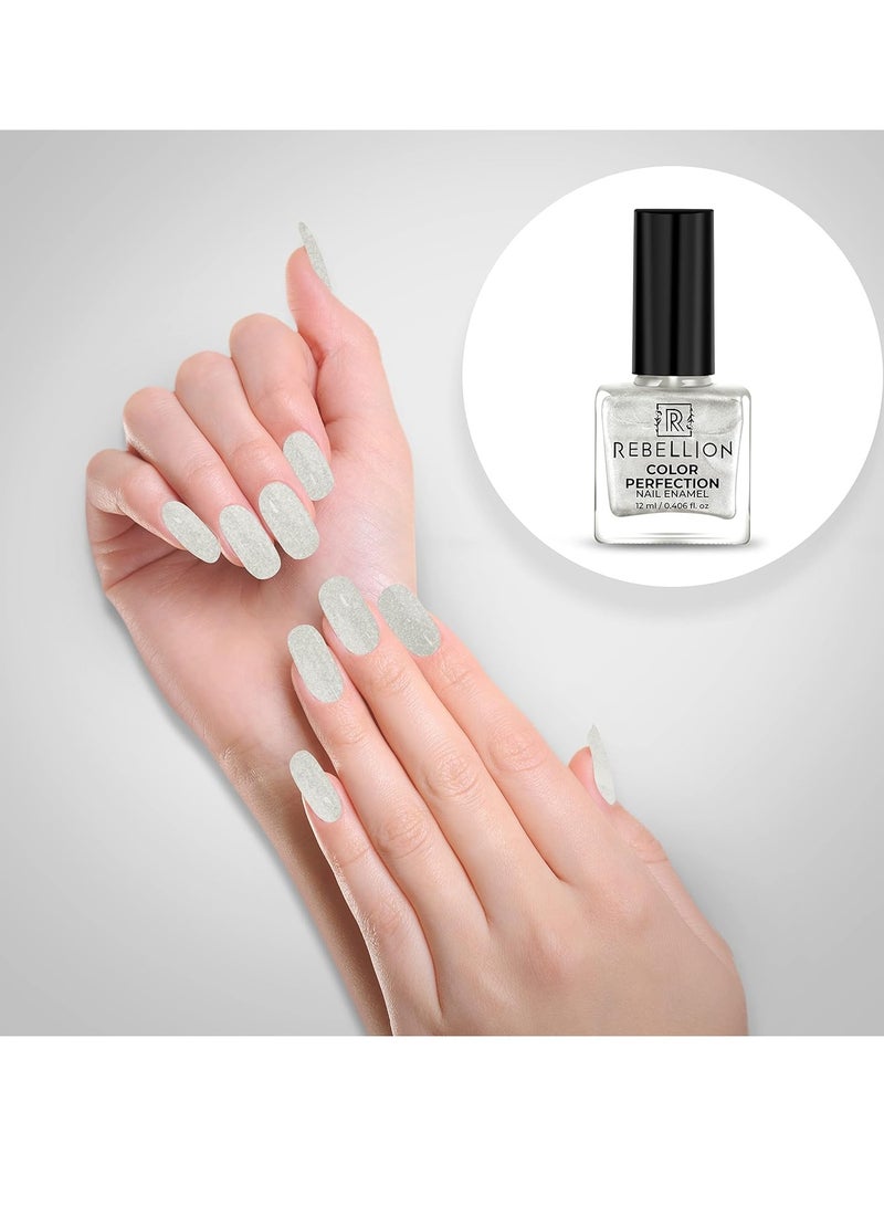 Rebellion Color Perfection Nail Enamel 12ml Pearl white Treasure PR02 - Image 3
