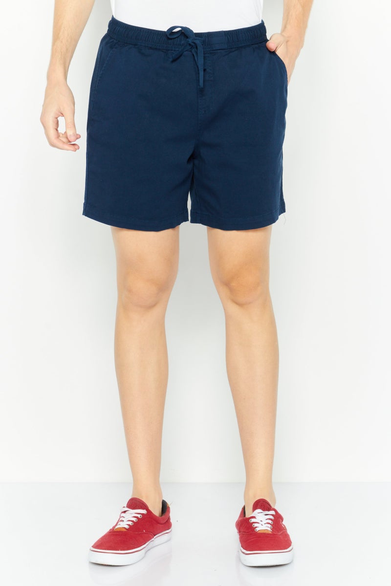 Paperbacks Men Solid Chino Shorts, Navy - Image 1