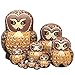 Moonmo 10pcs Brown Owl Handmade Wooden Russian Nesting Dolls Matryoshka Dolls Set - Image 4