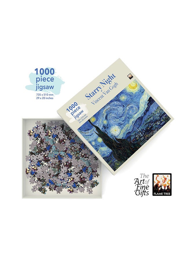 لعبة تركيب الصور المقطعة على شكل لوحة ليلة النجوم مكونة من 1000 قطعة 700x500مم - Image 5