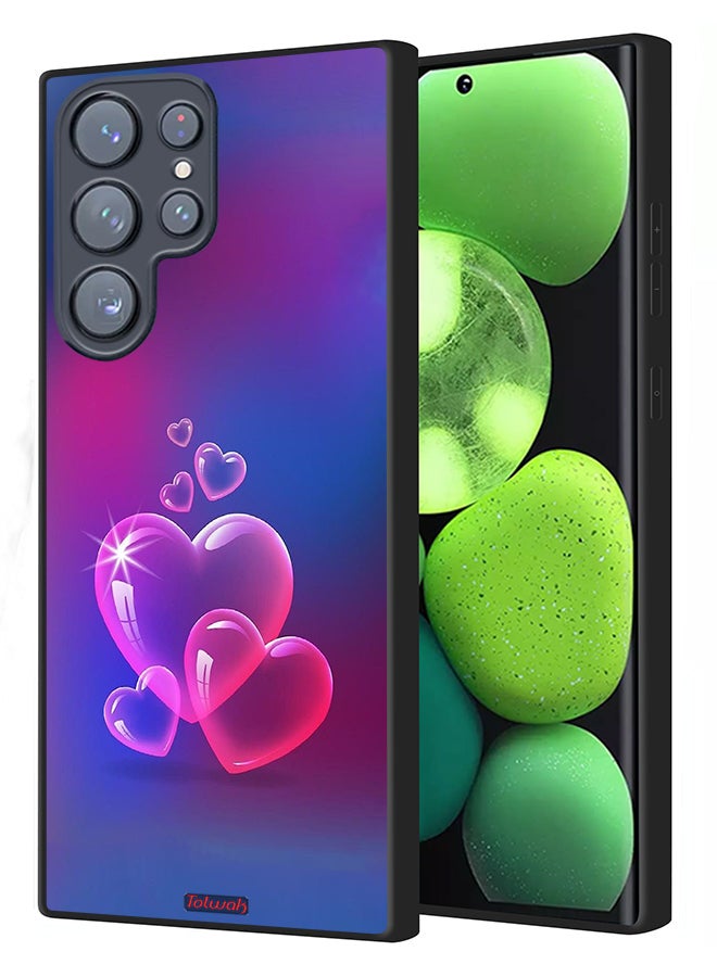 Tolwak Samsung Galaxy S23 Ultra 5G Protective Case Cover Water Hearts - Image 1
