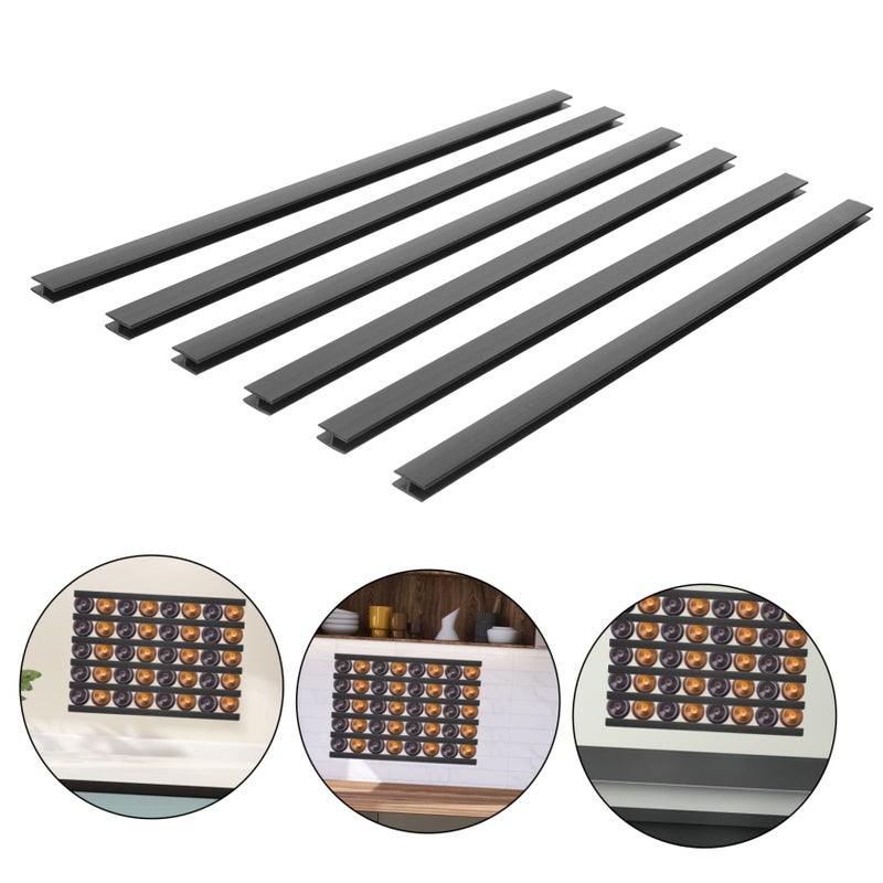 Black Wall Mount Coffee Pod Holder Rack 6 Piece Capsule Storage Organizer Display - Image 5