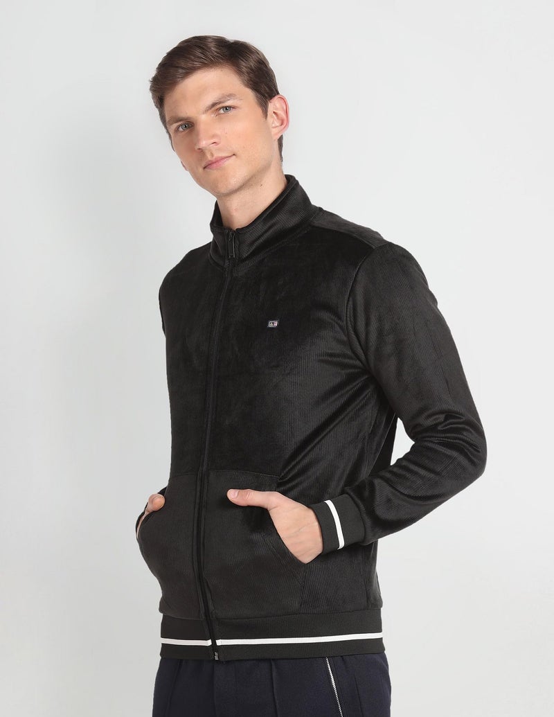 Arrow Solid High Neck Sweatshirt Black - Image 5