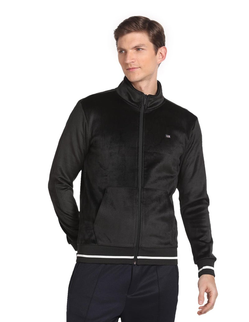 Arrow Solid High Neck Sweatshirt Black - Image 1