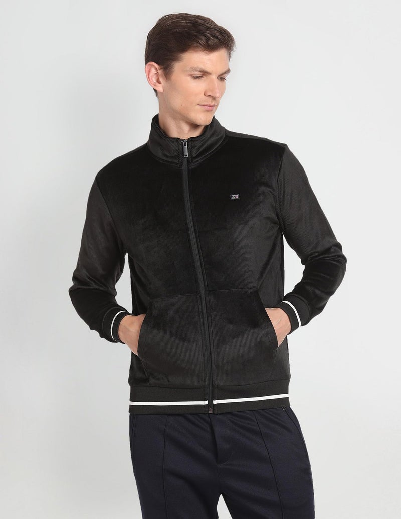 Arrow Solid High Neck Sweatshirt Black - Image 2