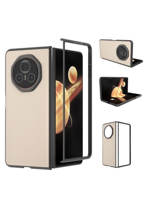 Case For Honor Magic V3 PU Leather Black Frame Full Coverage Phone Case
