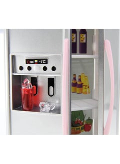 PowerTRC PowerTRC Doll Kitchen Play Set, Mini Modern Toy Pink Kitchen Pretend Play Furnitures Toy Set Accessories Set with Realistic Light & Sound for Kids Toddlers Girls (4-in-1)  - Image 2