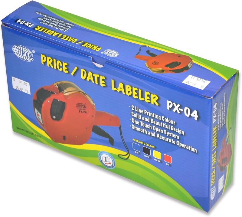 FIS FSPX04YL 2 Line Printing Price and Date Label Machine, Yellow - Image 2