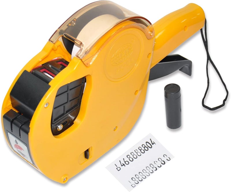 FIS FSPX04YL 2 Line Printing Price and Date Label Machine, Yellow - Image 1