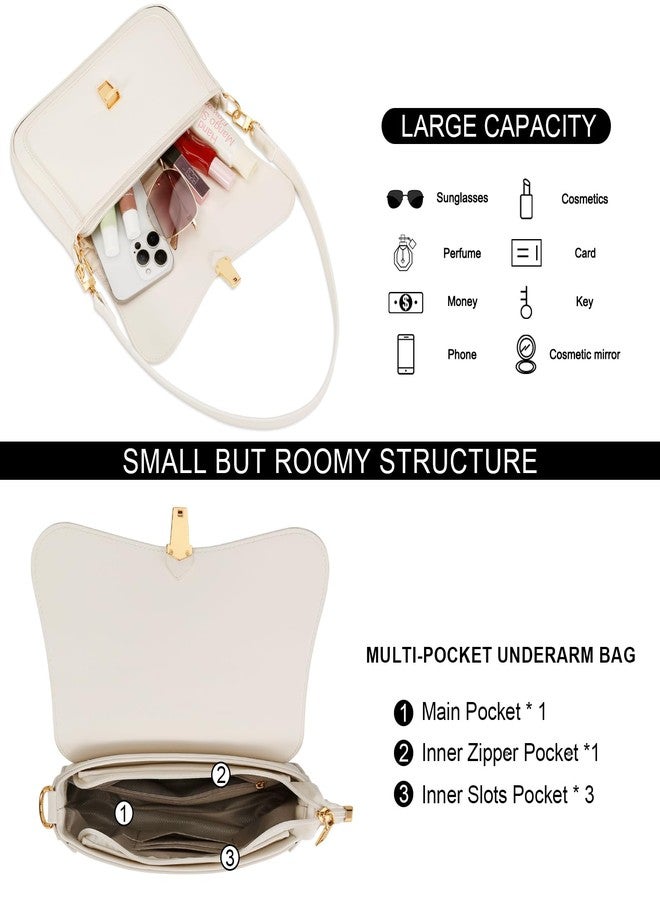 KKXIU Small Shoulder Bag for Women Cute Purses Mini Hobo Handbag Trendy Clutch Purse-Beige - Image 4