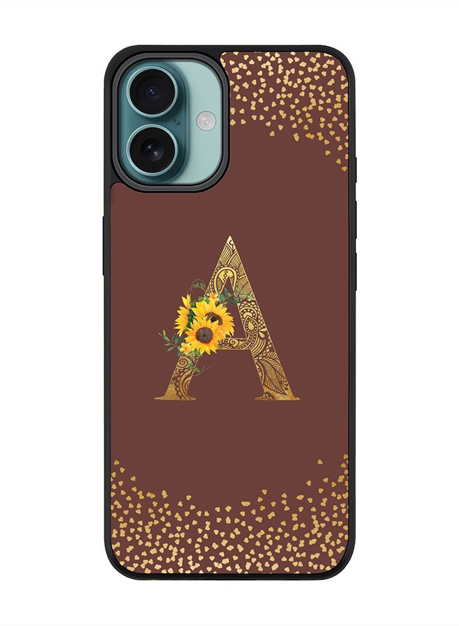 Stylizedd For iPhone 16 Plus Case [Compatible with MagSafe] Slim Magnetic cover Phone Case iPhone 16 Plus -Custom Floral Monogram - A (Brown ) - Image 1