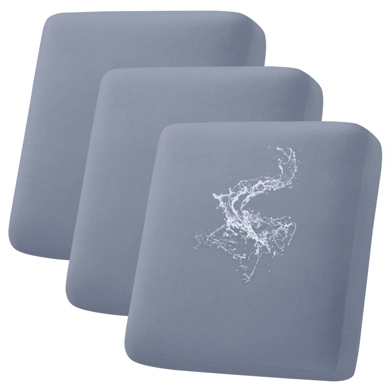 hyha Waterproof Couch Cushion Covers Stretch Sofa Couch Seat Slipcover for Dog Washable NonSlip Waterproof Outdoor Cushion Covers for Patio Furniture Replacement 3 Pieces Grey