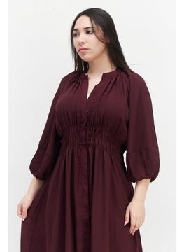 French Connection Women Plain Midi Dress, Plum  - Image 2