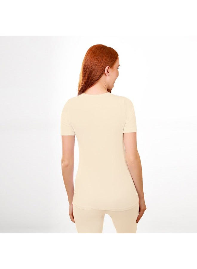 Selina Wear Selina Wear Women's T-shirt Round Neck - Half Sleeves Round Neck, Women's Short Sleeve Workout for Girls  - Image 3