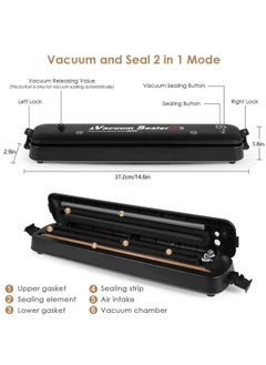 ELTRAZONE Vacuum Sealer Machine, Automatic Food Sealer with 30 PCS Vacuum Bags, Vacuum Air Sealing System for Foodsavers Portable Sealer Food Vacuum Sealer Machines for Kitchen Food Preservation  - Image 3