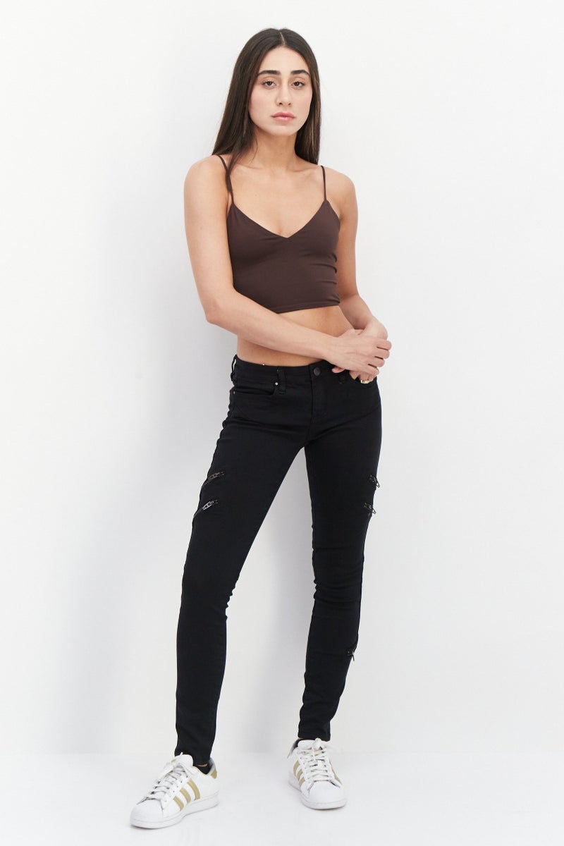 Blank NYC Women Regular Fit Plain Stretchable Jeans, Black - Image 2
