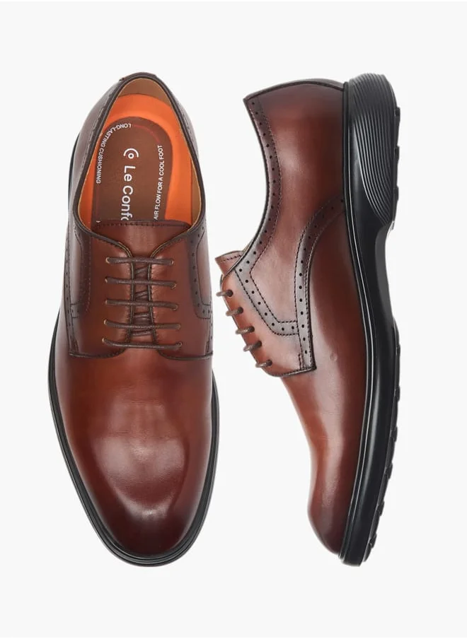 Le Confort Men Solid Lace-Up Derby Shoes