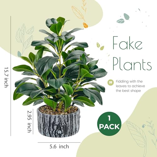 Der Rose Fake Plants Artificial Plants Indoor with Black and White Striped Pots for Room Home Bathroom Bedroom Kitchen Decor - Image 3