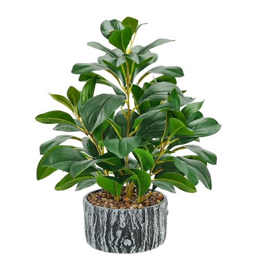 Der Rose Fake Plants Artificial Plants Indoor with Black and White Striped Pots for Room Home Bathroom Bedroom Kitchen Decor - Image 1
