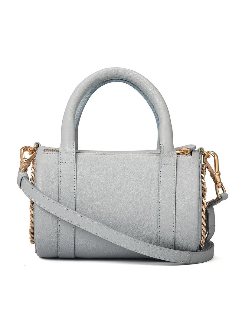 Carmen Steffens Sky Blue Leather Cylindrical Bag