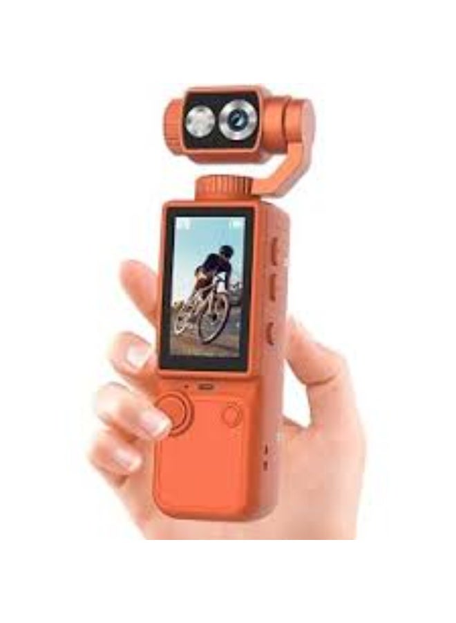 Dreamzon Pocket 3 Pro 4K Ultra HD Camera with 180° Adjustable Gimbal 2 Inch IPS Display and 3000mAh Battery Ideal For Vlogging Travel recording and Outdoor Adventures Orange - Image 3