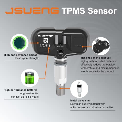 Jsueng مجموعة Jsueng 4 حساسات TPMS تناسب 2008-2012 هوندا أكورد، 2007-2011 هوندا CR-V، 2008 هوندا فيت، حساس نظام مراقبة ضغط الإطارات يستبدل 42753SWA316 42753SWA315 42753S2A325 PMV-107M 315Mhz - Image 4