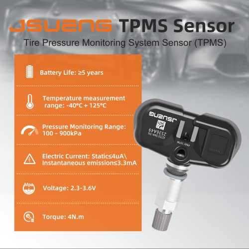 Jsueng مجموعة Jsueng 4 حساسات TPMS تناسب 2008-2012 هوندا أكورد، 2007-2011 هوندا CR-V، 2008 هوندا فيت، حساس نظام مراقبة ضغط الإطارات يستبدل 42753SWA316 42753SWA315 42753S2A325 PMV-107M 315Mhz - Image 3