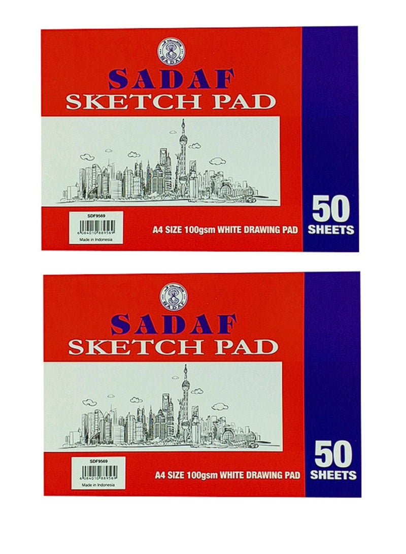 Sadaf A4 Spiral Sketch Pad 21 x 29.7cm 50 Sheets 100gsm - Image 1