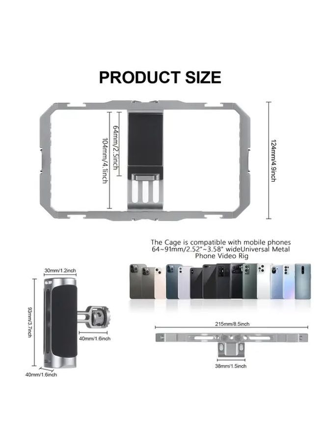 Universal Phone Cage Aluminum Alloy Smartphone Video Rig Kit Handheld Stabilizer - Image 3