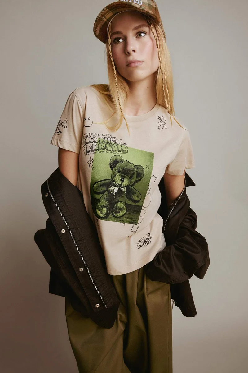 ديفاكتو Regular Fit Crew Neck Printed Short Sleeve T-Shirt