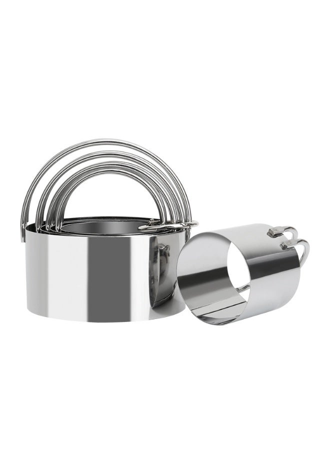 5 قطع قواطع بسكويت دائرية - أدوات قوالب البسكويت المستديرة المصنوعة من الفولاذ المقاوم للصدأ مع مقبض للخبز - Image 1