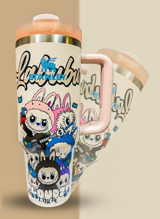 Stanley Stanley × Labubu 40oz Stainless Steel Tumbler with Handle | Vacuum Insulated Travel Mug with Reusable Straw & Splash-Resistant Lid | Keeps Drinks Hot 16H & Cold 24H | Limited Edition Cup  - Image 2