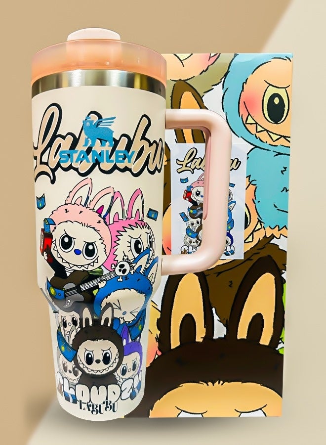 Stanley Stanley × Labubu 40oz Stainless Steel Tumbler with Handle | Vacuum Insulated Travel Mug with Reusable Straw & Splash-Resistant Lid | Keeps Drinks Hot 16H & Cold 24H | Limited Edition Cup  - Image 3