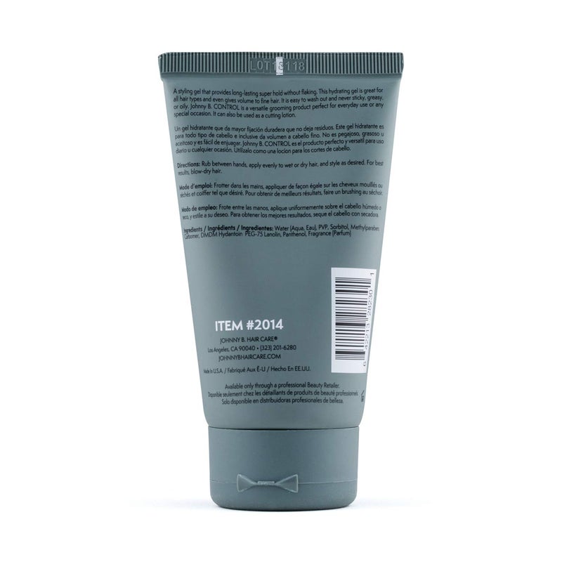 JOHNNY B. Control Alcohol-Free Hair Styling Gel, Strong Hold, All Hair Types 3.3 oz. - Image 2